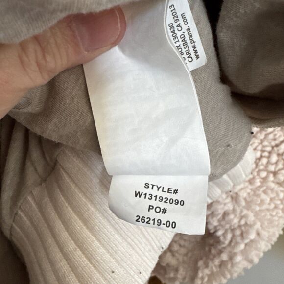 PrAna Cream Permafrost Sherpa Fleece Hooded Full Zip Hoodie Vest Size XL - Picture 10 of 13